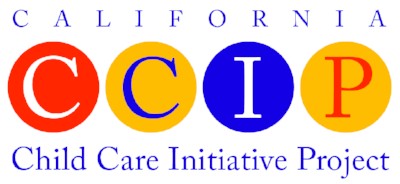 The image is depicting a project in California called the Child Care Initiative Project, which is part of the CCI program. Full Text: CALIFORNIA CCI P Child Care Initiative Project