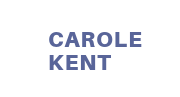 The white font design of the text CAROLE KENT stands out against the background.